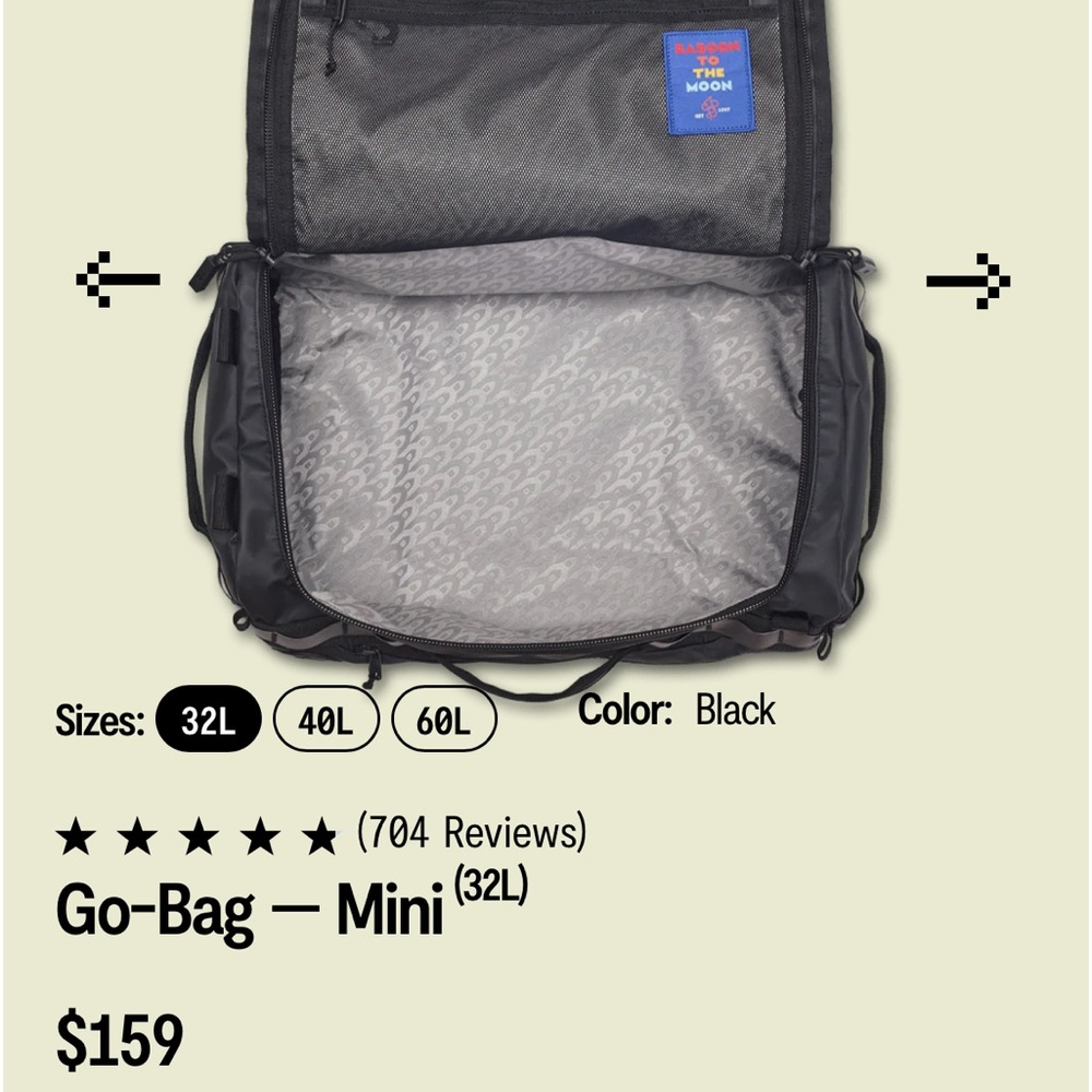 go bag mini!! black